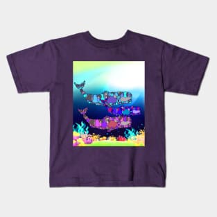 whale family at nigth Kids T-Shirt